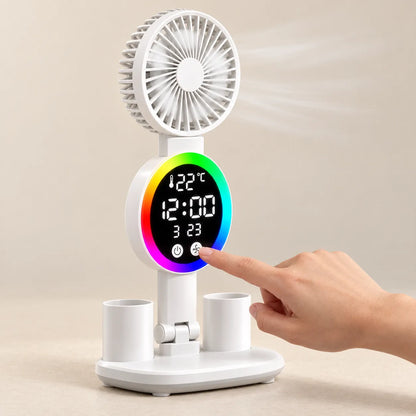 Lampe de Bureau | Lampe de chevet LED avec ventilateur et horloge
