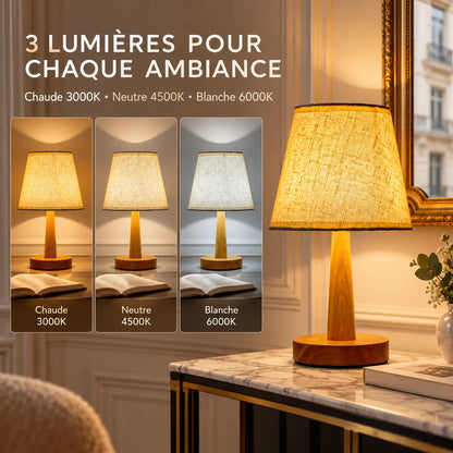 Lampe de Table Style Japonais | Lampe de chevet en tissu, ambiance rétro et chaleureuse