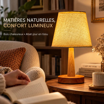 Lampe de Table Style Japonais | Lampe de chevet en tissu, ambiance rétro et chaleureuse