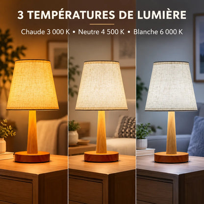 Lampe de Table Style Japonais | Lampe de chevet en tissu, ambiance rétro et chaleureuse