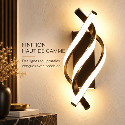 Applique Murale Spirale | Lampe murale LED design courbé, chambre, salon et couloir