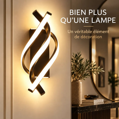 Applique Murale Spirale | Lampe murale LED design courbé, chambre, salon et couloir