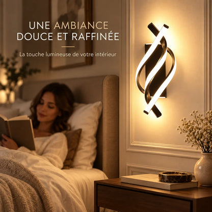 Applique Murale Spirale | Lampe murale LED design courbé, chambre, salon et couloir