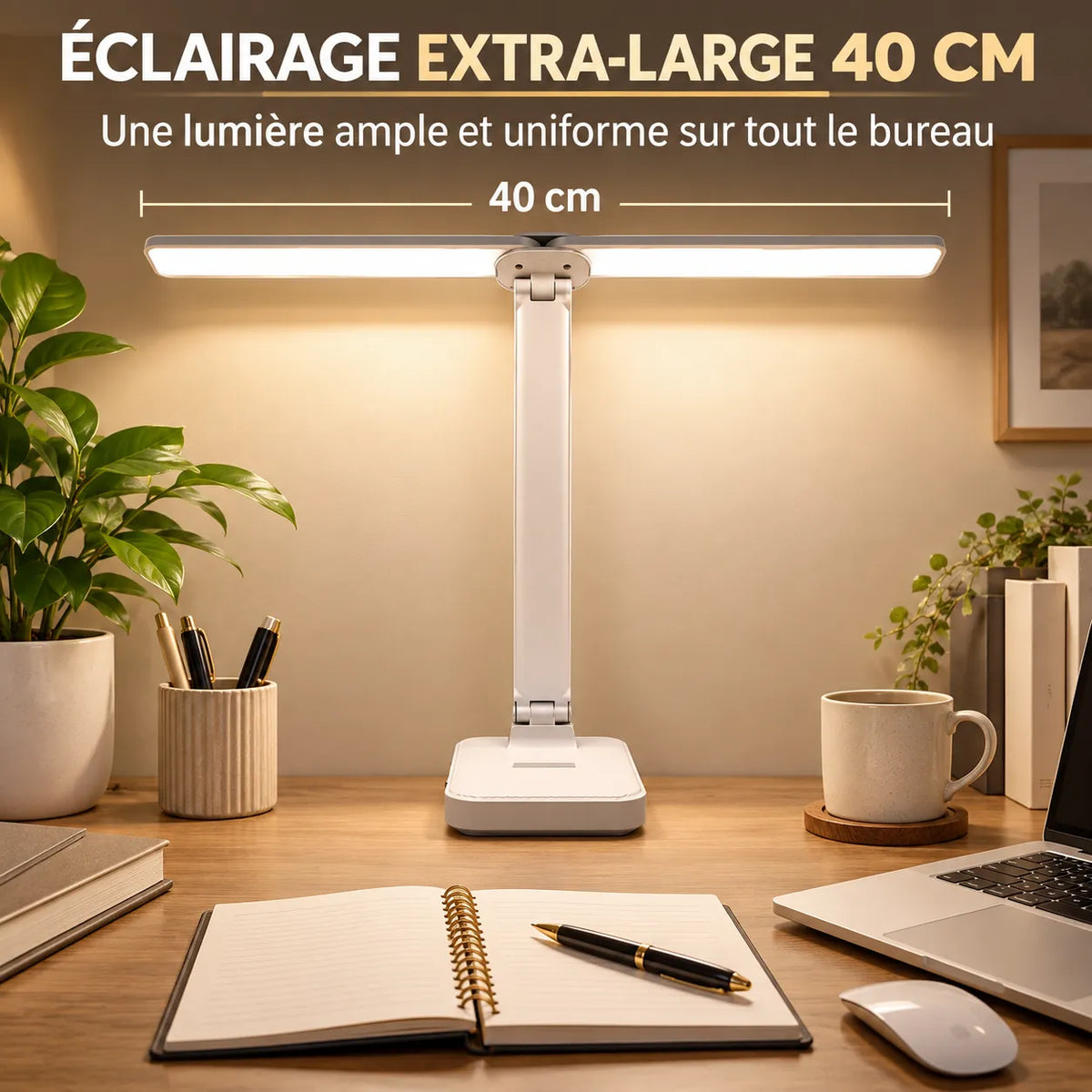Lampe de Bureau | Lampe de chevet USB tactile, 3 niveaux de luminosité