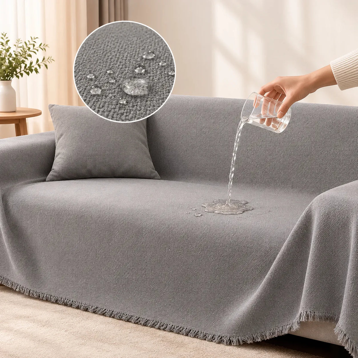 Housse de Canapé Velora | Housse extensible antidérapante pour canapé d'angle et droit