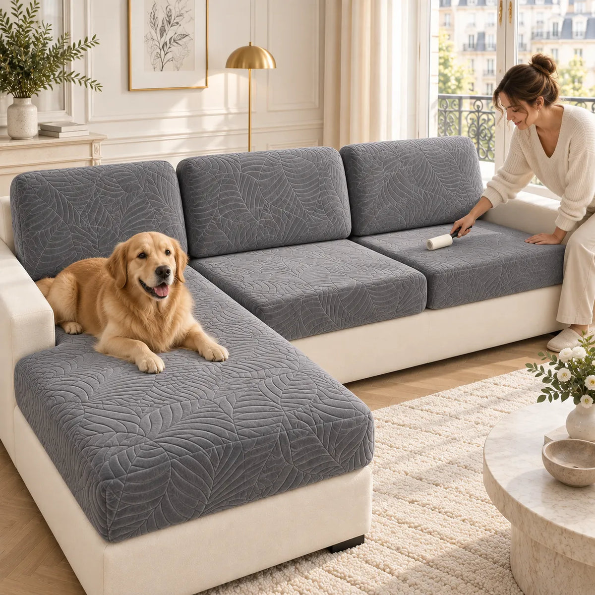 Housse de canapé imperméable | Couvre canapé extensible pour chiens