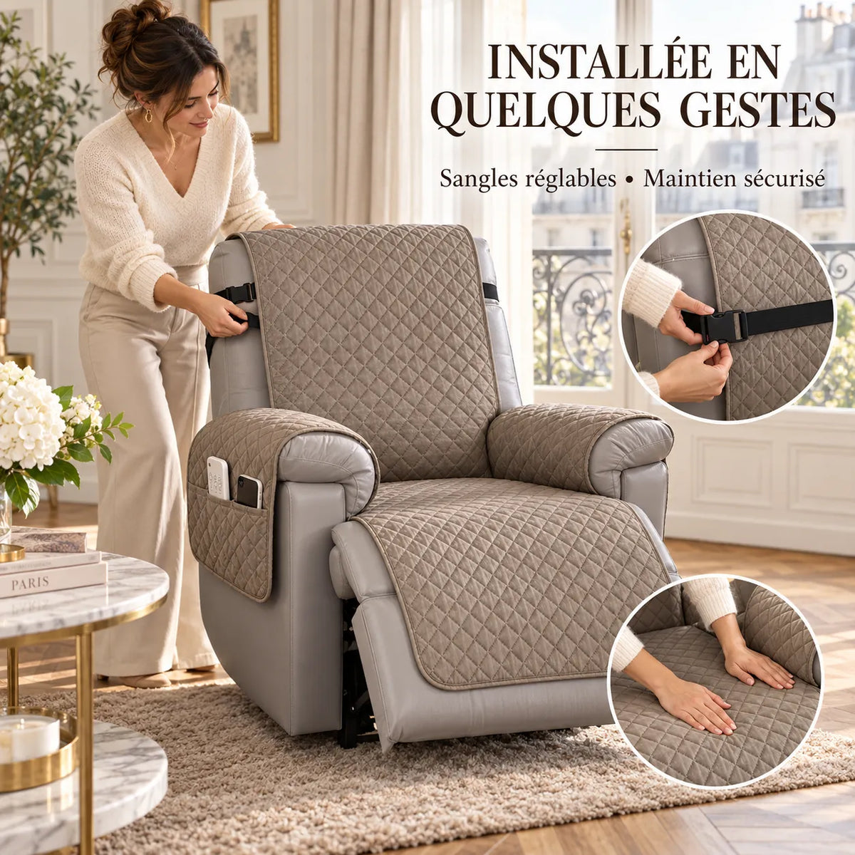Housse de canapé inclinable | Couvre canapé antidérapant pour animaux