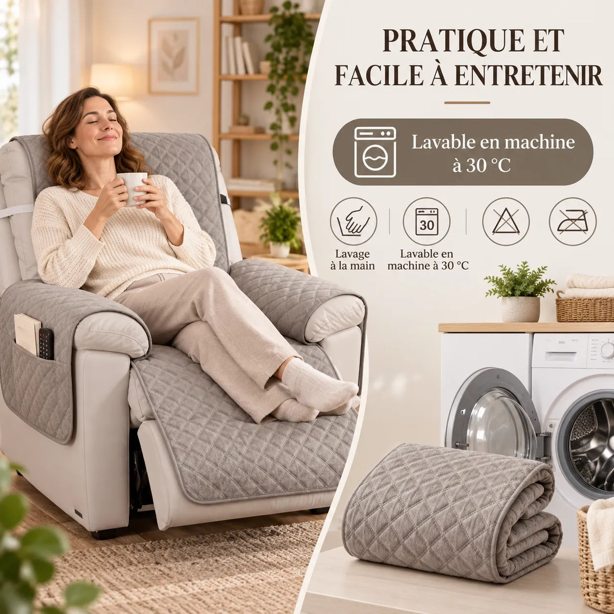 Housse de canapé inclinable | Couvre canapé antidérapant pour animaux