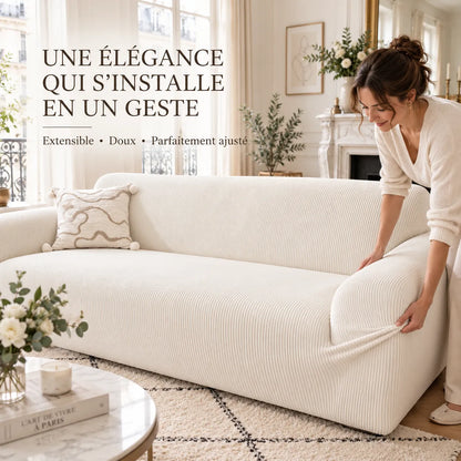 Housse de canapé en velours | Couvre canapé doux et antidérapant