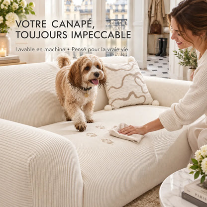 Housse de canapé en velours | Couvre canapé doux et antidérapant