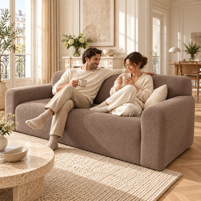 Housse de canapé en velours | Couvre canapé doux et antidérapant