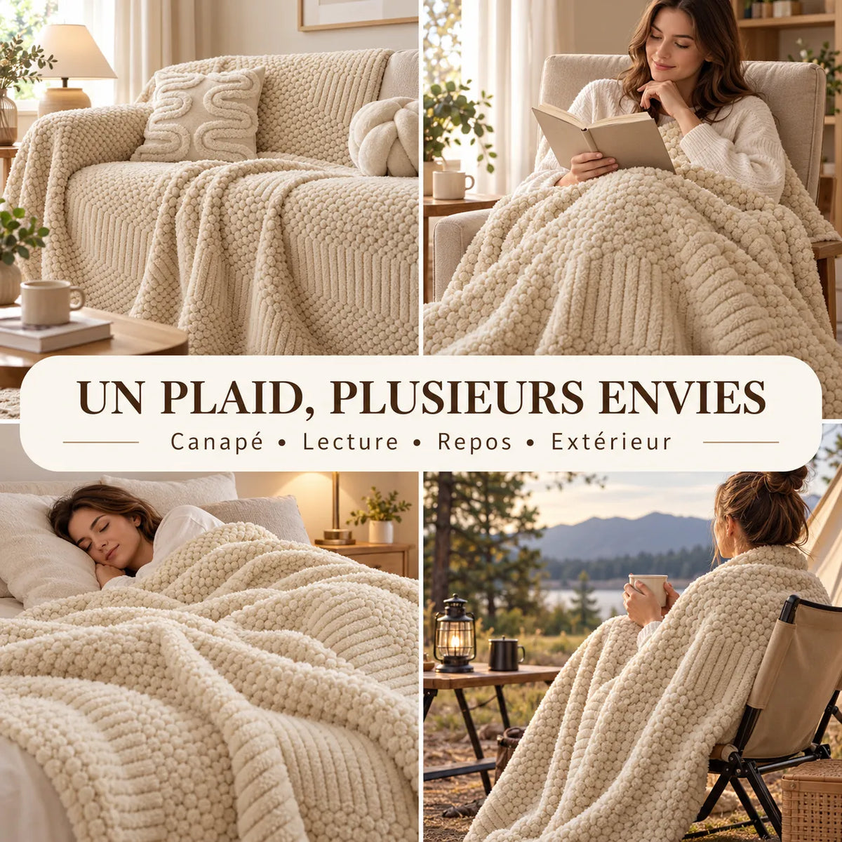 Housse de canapé bohème | Couvre canapé épais en polaire jacquard