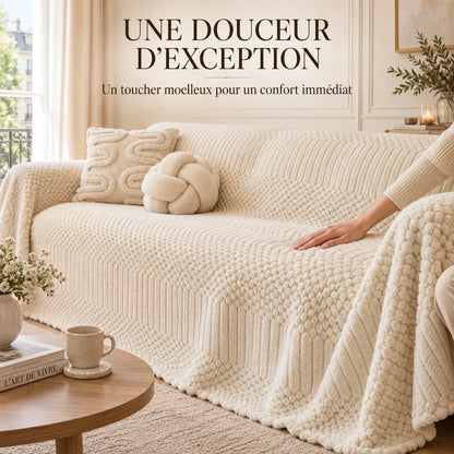 Housse de canapé bohème | Couvre canapé épais en polaire jacquard