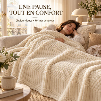 Housse de canapé bohème | Couvre canapé épais en polaire jacquard