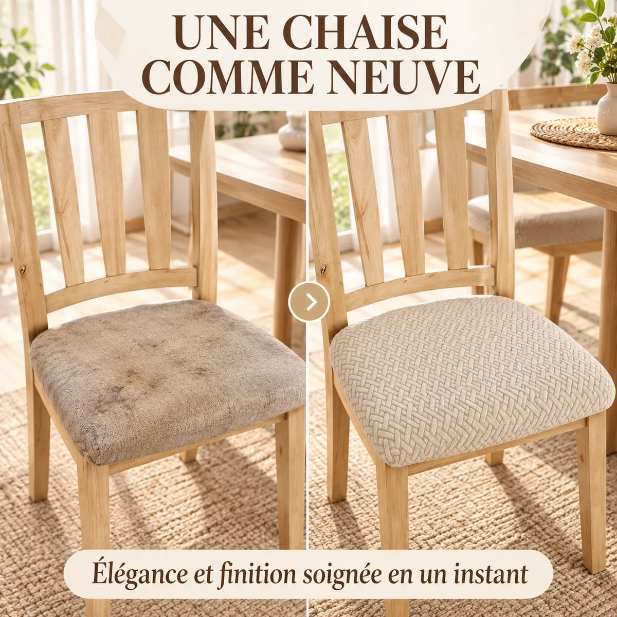 Housse de chaise épaissie | Protection de coussin extensible en jacquard