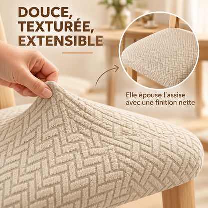 Housse de chaise épaissie | Protection de coussin extensible en jacquard