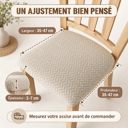 Housse de chaise épaissie | Protection de coussin extensible en jacquard
