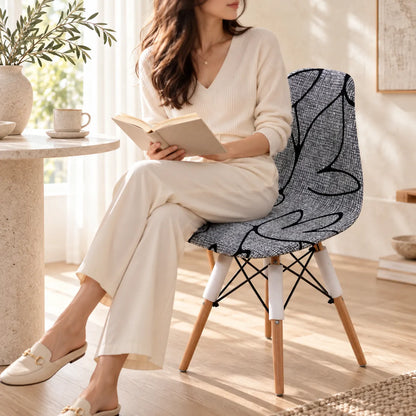 Housse de chaise coquille | Extensible, imprimée et amovible
