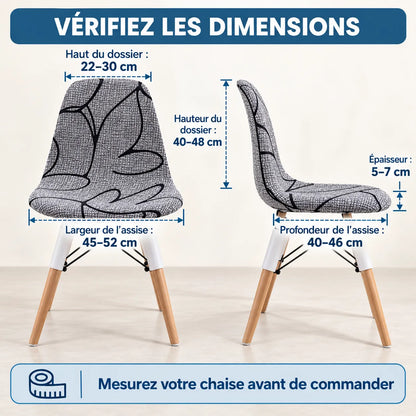 Housse de chaise coquille | Extensible, imprimée et amovible