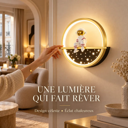 Applique murale chambre enfant | Lampe astronaute à lumière tricolore