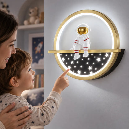 Applique murale chambre enfant | Lampe astronaute à lumière tricolore