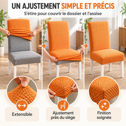 Housse de chaise extensible | Protection universelle en jacquard
