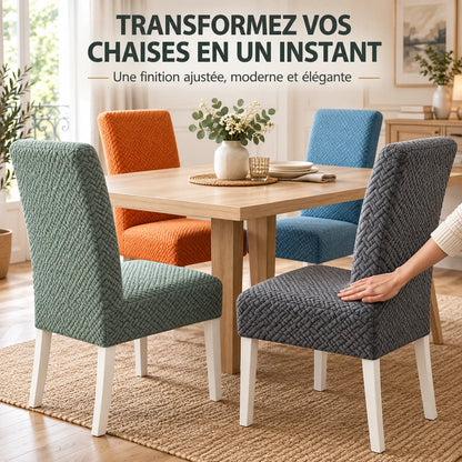 Housse de chaise extensible | Protection universelle en jacquard