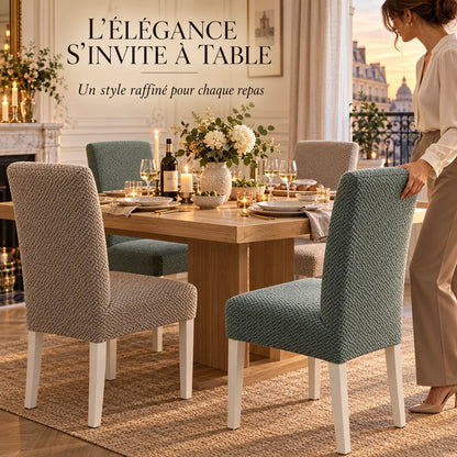 Housse de chaise extensible | Protection universelle en jacquard