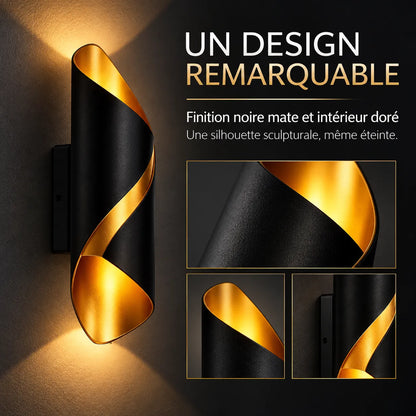Applique murale LED en spirale | Design nordique IP65