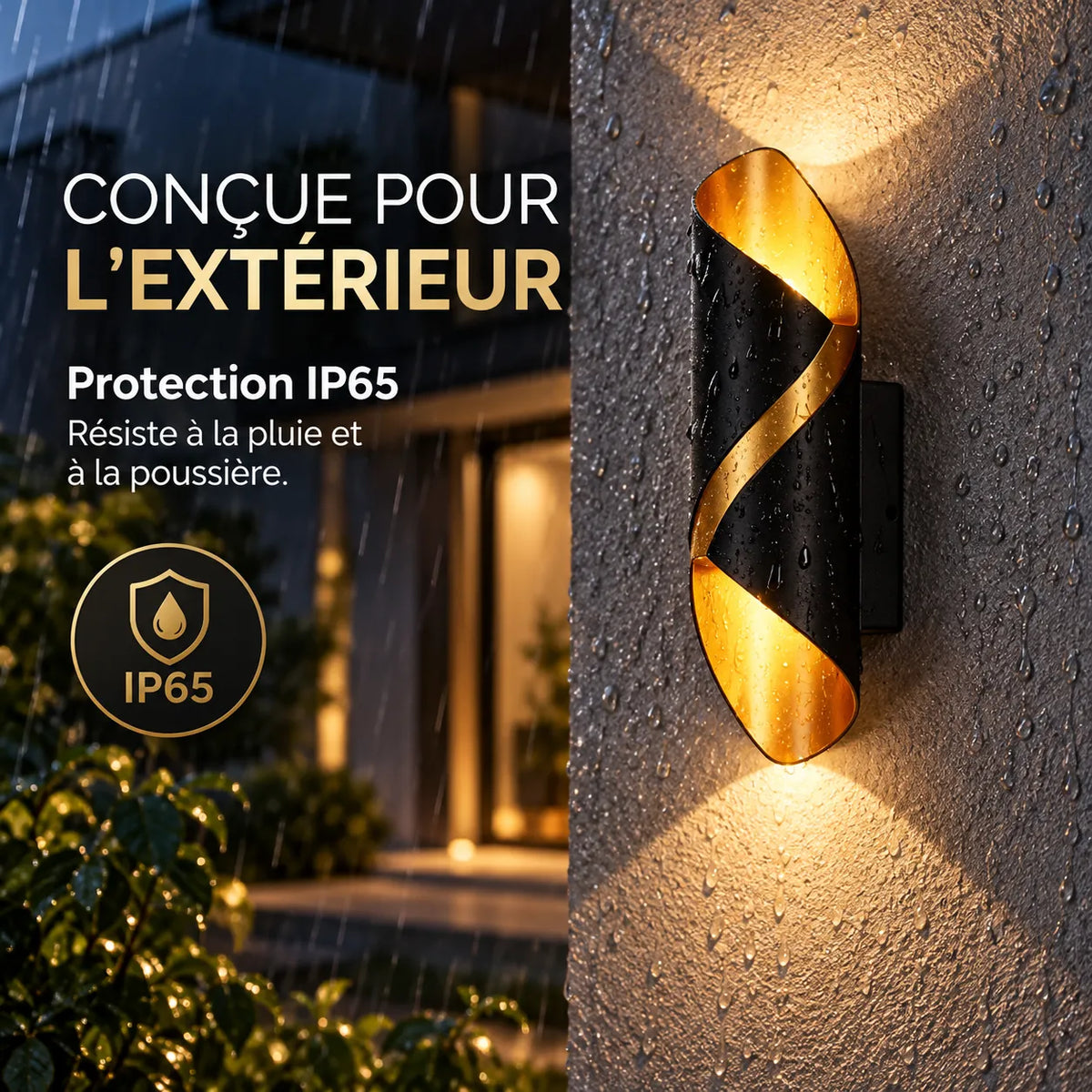 Applique murale LED en spirale | Design nordique IP65