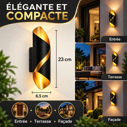 Applique murale LED en spirale | Design nordique IP65