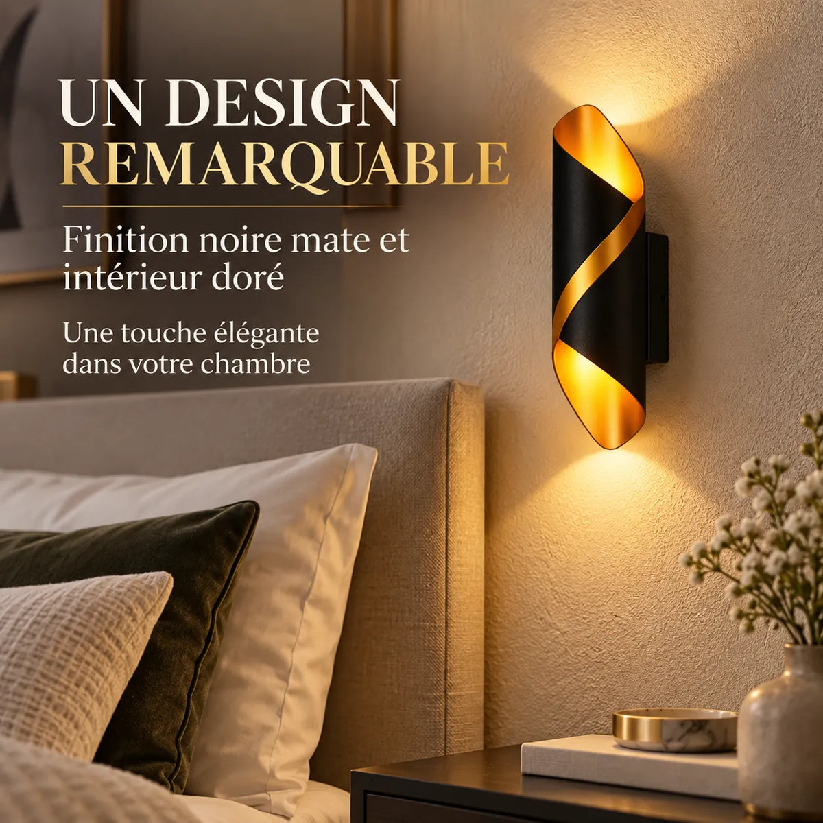 Applique murale LED en spirale | Design nordique IP65