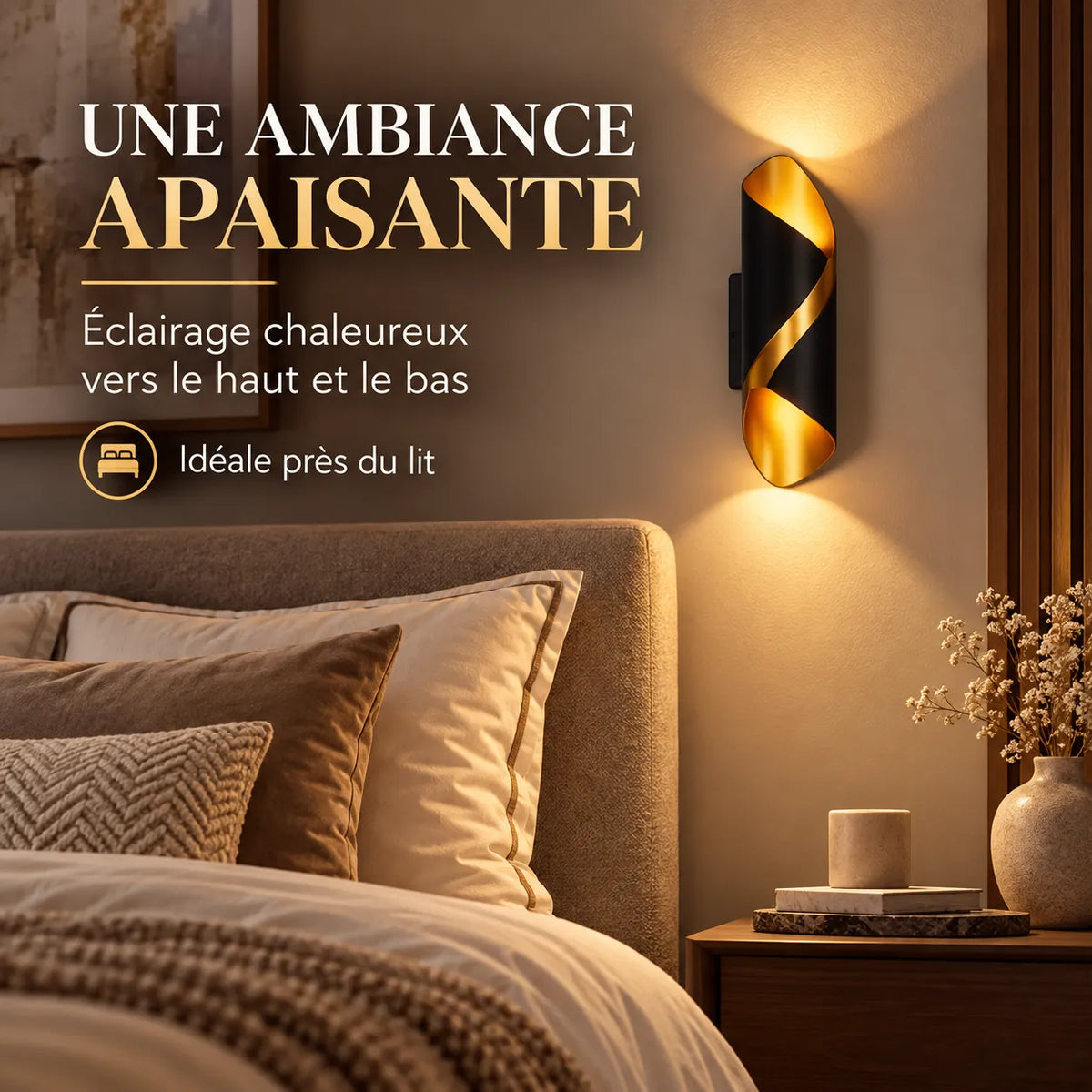 Applique murale LED en spirale | Design nordique IP65