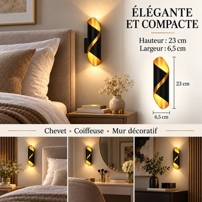 Applique murale LED en spirale | Design nordique IP65