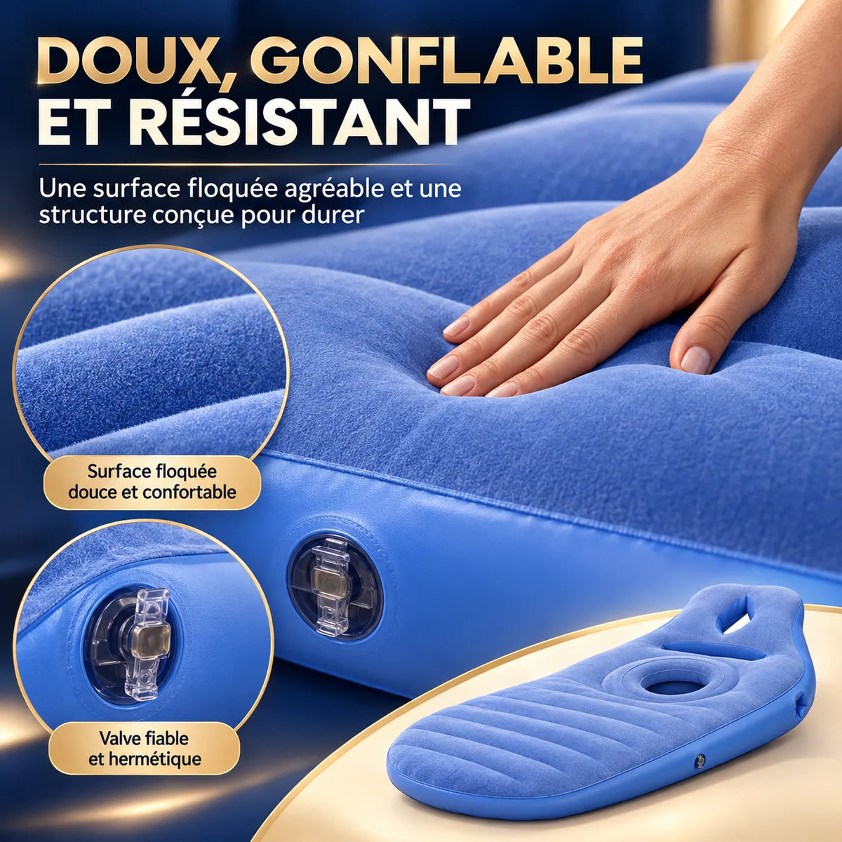 Coussin de grossesse gonflable | Matelas de maternité avec ouverture ventrale