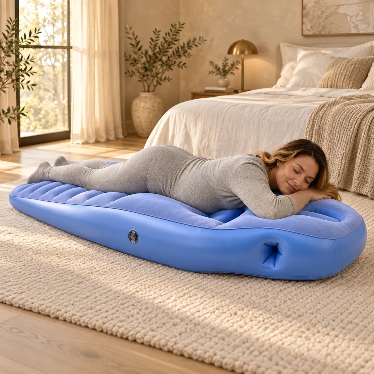 Coussin de grossesse gonflable | Matelas de maternité avec ouverture ventrale