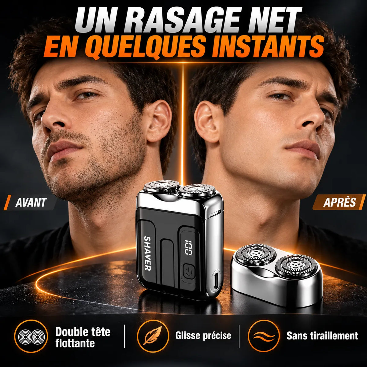 Mini rasoir électrique pour hommes | Recharge USB-C