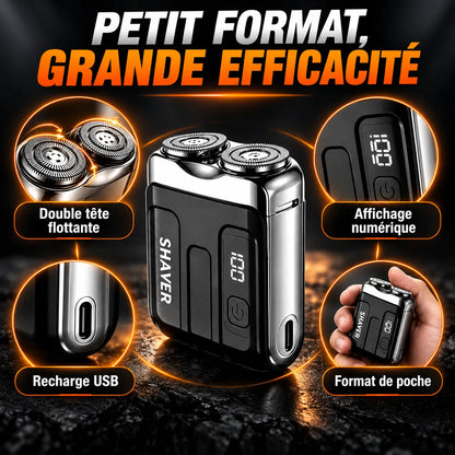 Mini rasoir électrique pour hommes | Recharge USB-C
