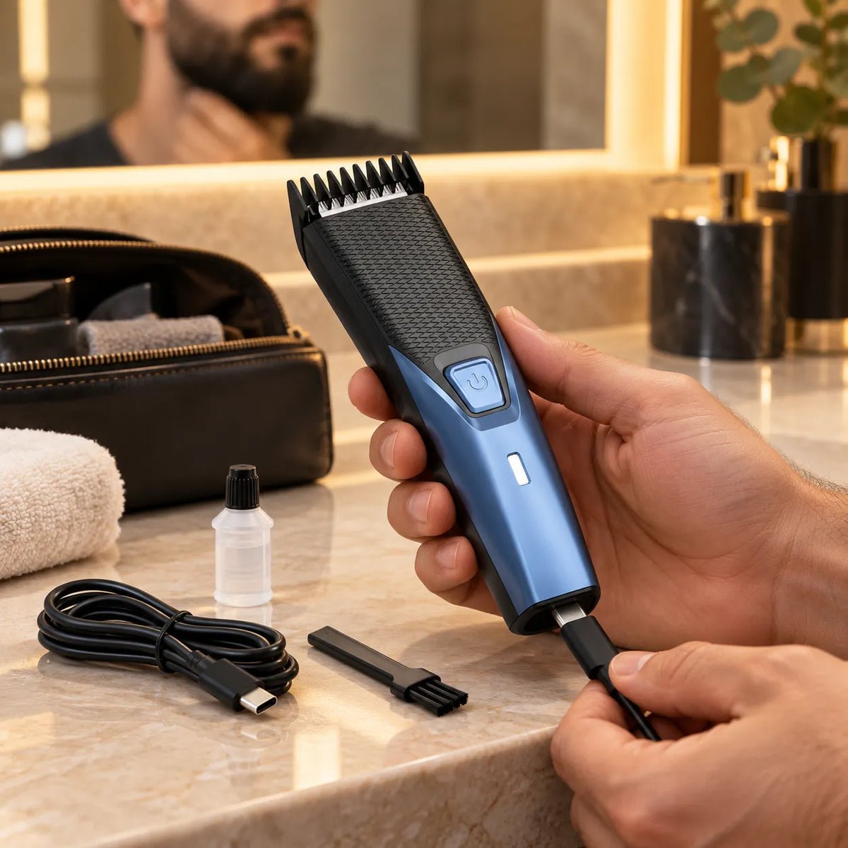 Tondeuse barbe AUTHONE sans fil USB-C pour homme