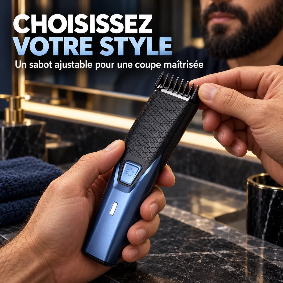 Tondeuse barbe AUTHONE sans fil USB-C pour homme