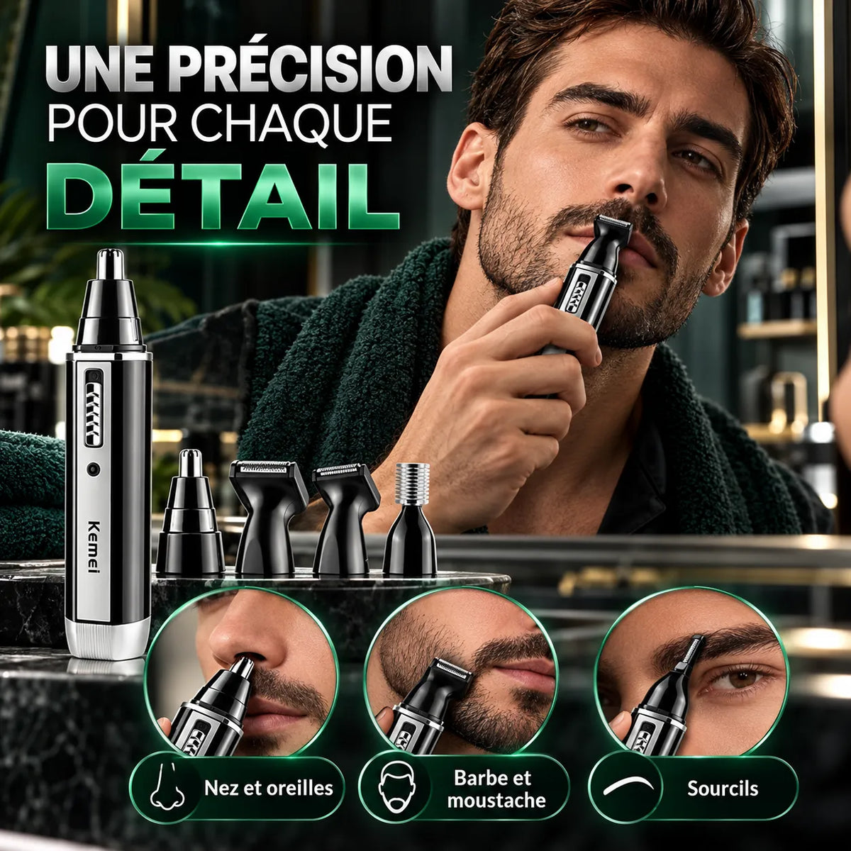 Tondeuse barbe Parizor 3en 1 multifonction rechargeable