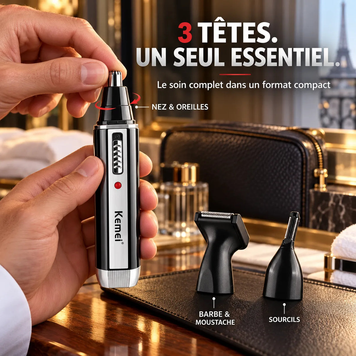 Tondeuse barbe Parizor 3en 1 multifonction rechargeable