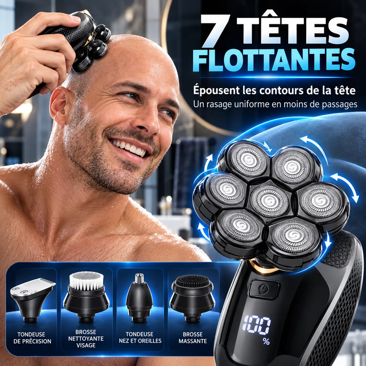Rasoir électrique 7D COSOUL V8 pour homme