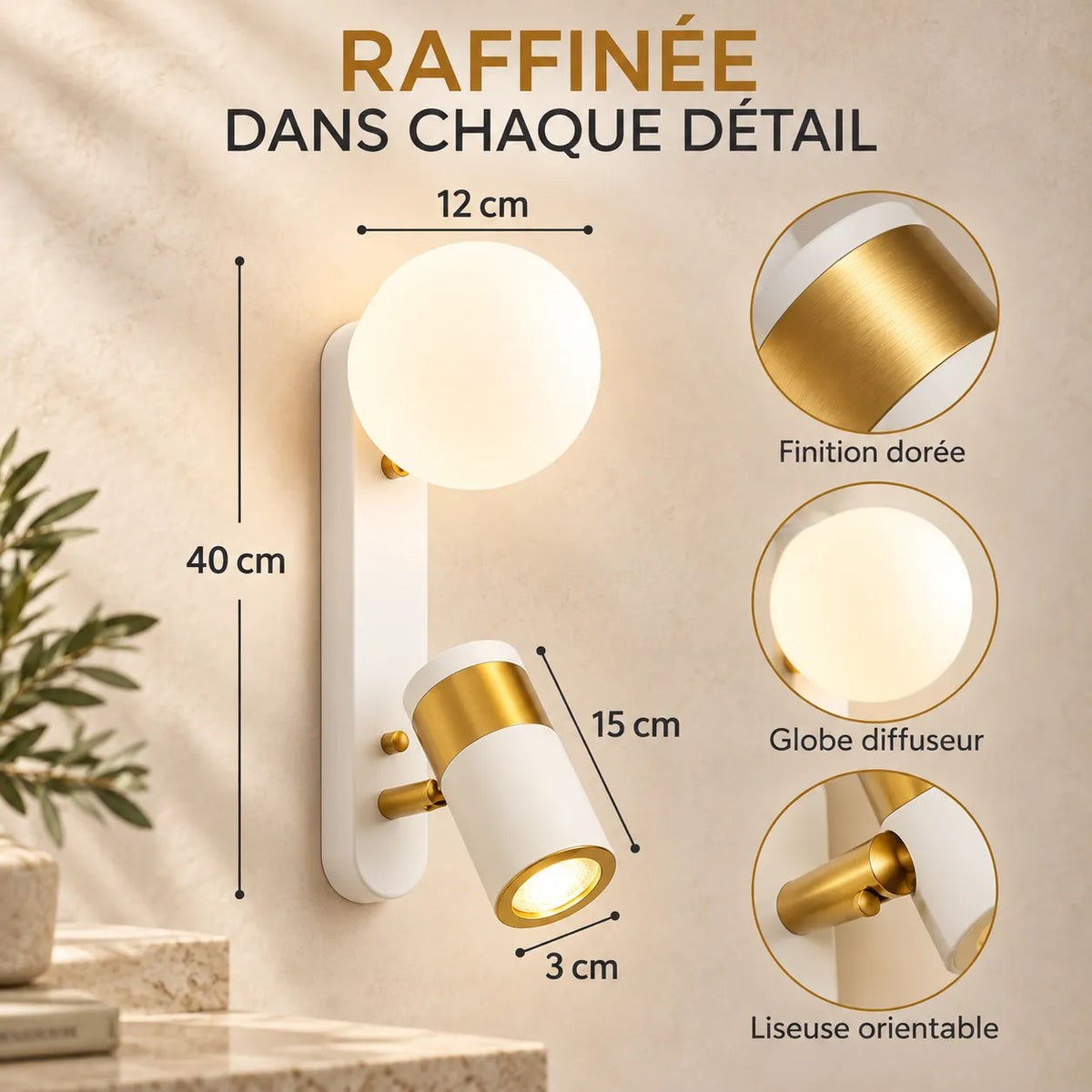 Applique murale LED moderne à double éclairage