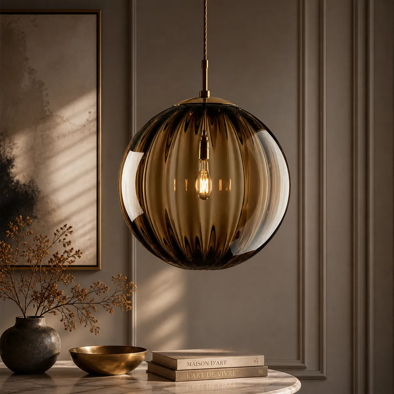 Evar- Suspension Verre Coloré Design Moderne
