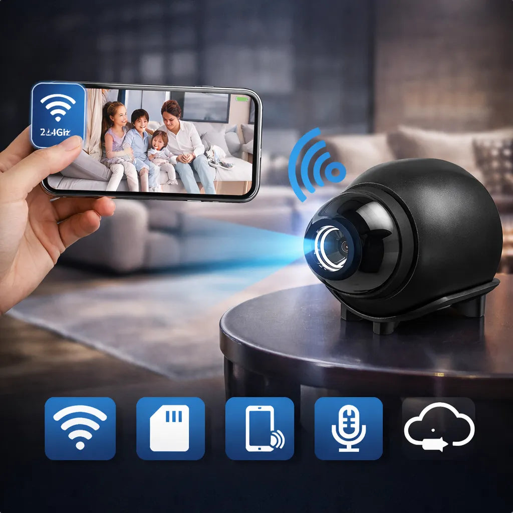 NoxCam - Mini caméra espion WiFi 1080P + vision nocturne | Surveillance maison