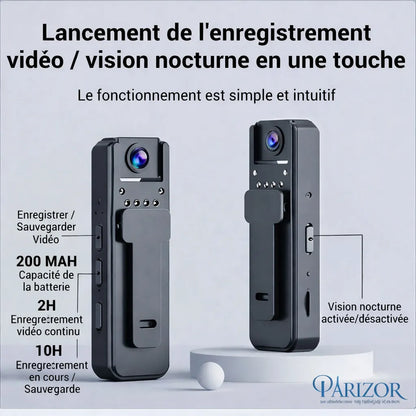 ClipCam Pro - mini caméra de surveillance, caméra espion portable, camera miniature