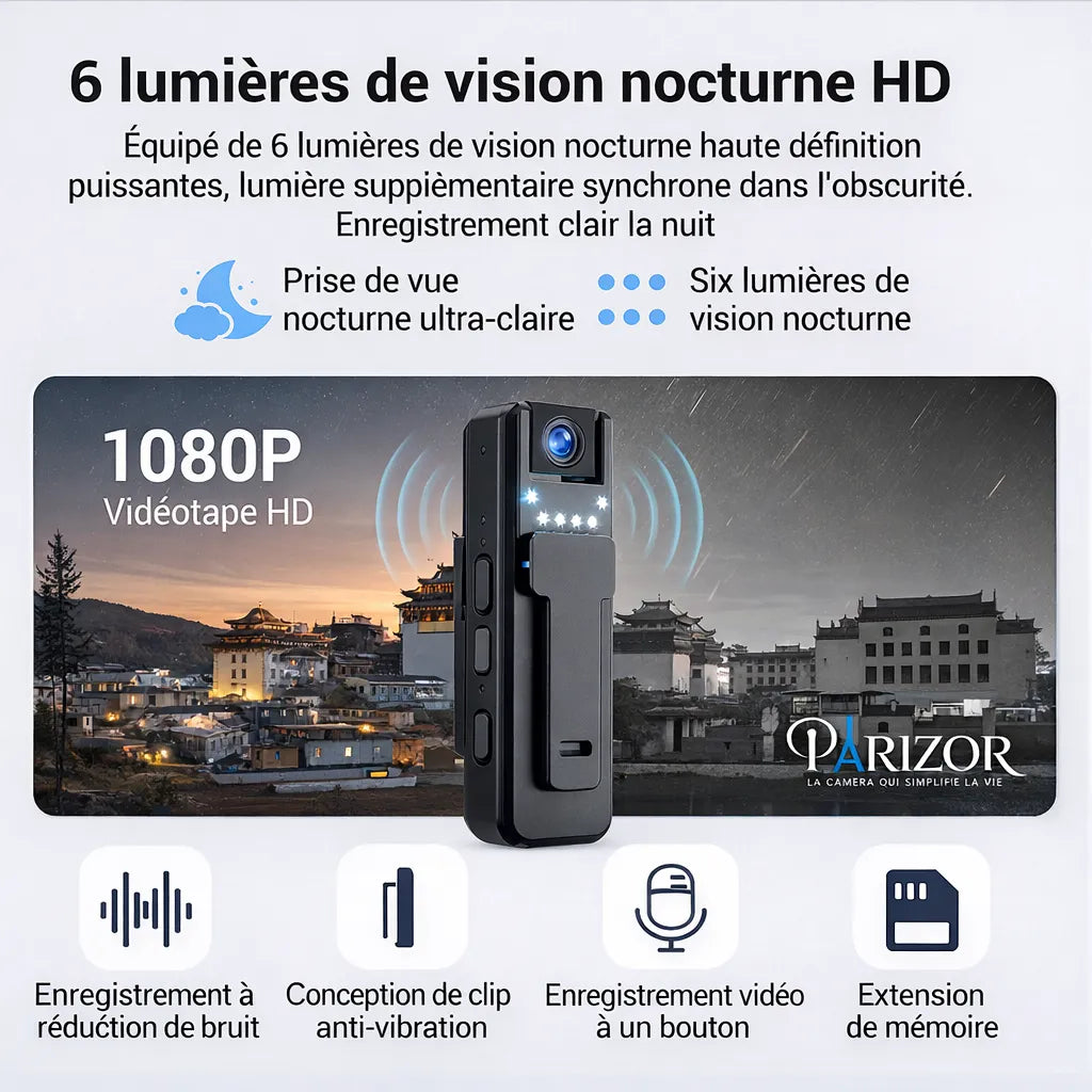 ClipCam Pro - mini caméra de surveillance, caméra espion portable, camera miniature