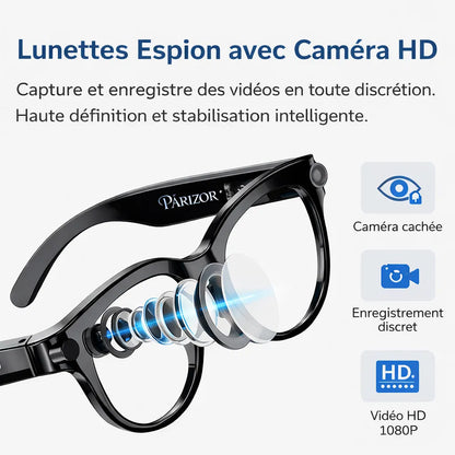 VisionAI Glass – lunettes avec caméra espion - mini caméra de surveillance