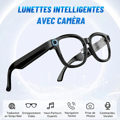 VisionAI Glass – lunettes avec caméra espion - mini caméra de surveillance